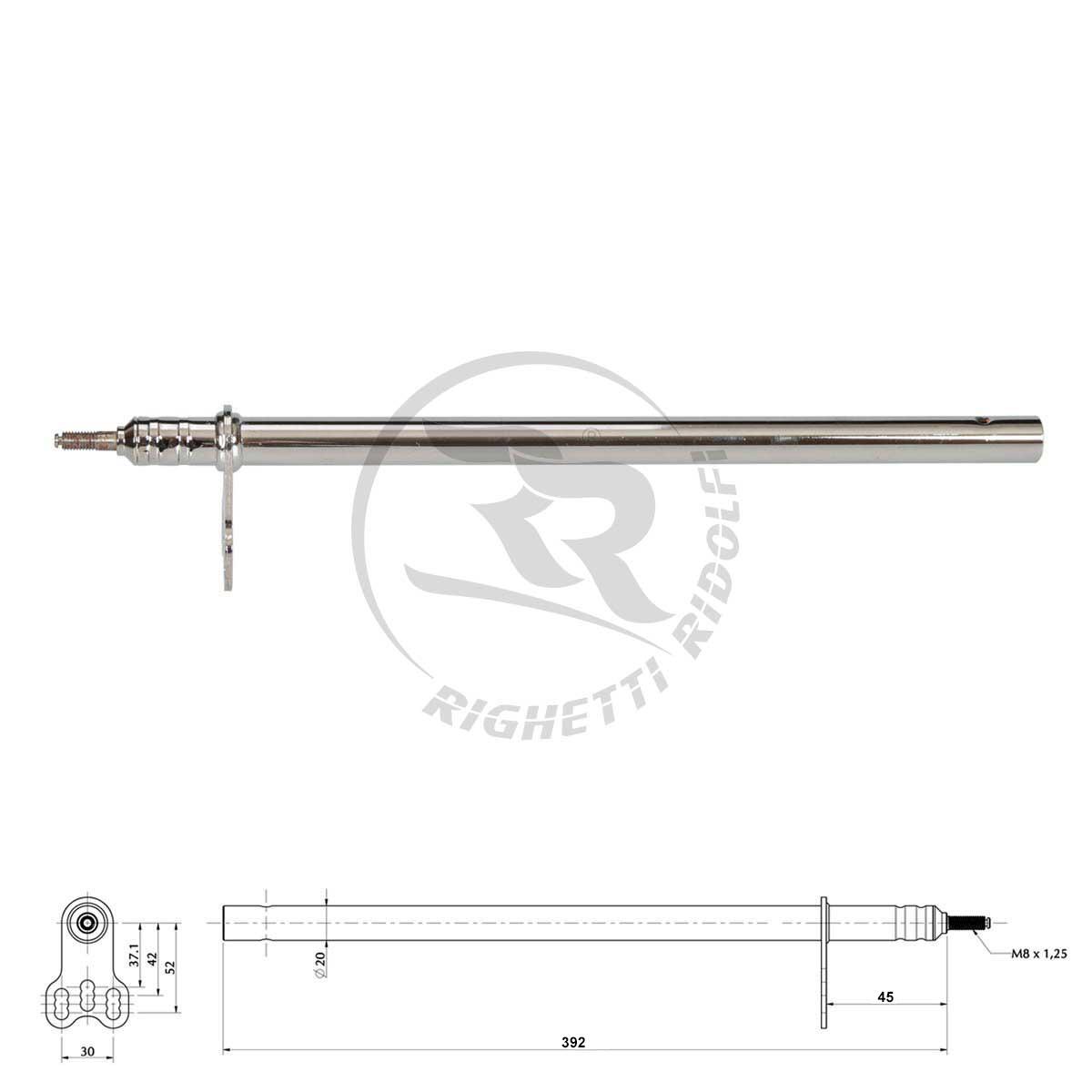 Piantone Sterzo M8 L.390 mm